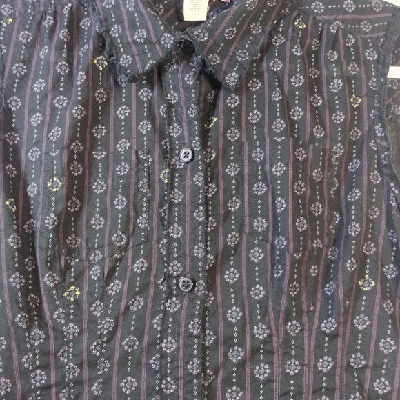 Lux Black Boho Button Front Shirt Dress Casual Festival Size Small - Picture 8 of 8